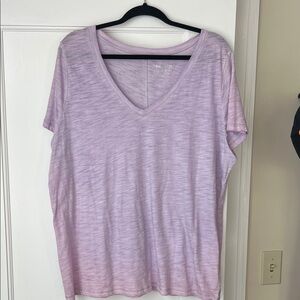 Ava & Viv Light Purple V-Neck Short Sleeve Tee